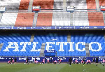 Así fue el entrenamiento del Atlético en su vuelta al Calderón