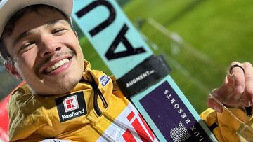 Philipp Raimund celebra su victoria en la general del Grand Prix.