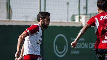 Moyita, en un entrenamiento de esta semana.