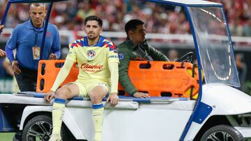 Diego Valdes of America during the 12th round match between Guadalajara and America as part of the Torneo Clausura 2024 Liga BBVA MX at Akron Stadium on March 16, 2024 in Guadalajara, Jalisco, Mexico.