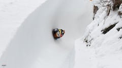 El piloto espa&ntilde;ol de skeleton Ander Mirambell, en un descenso.