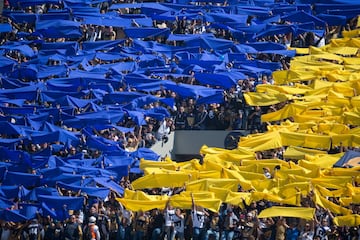 Action photo during the match Pumas UNAM vs America, Corresponding to Day 3 of the Closing Tournament 2018 of Liga BBVA Bancomer MX, at Olympic Universitary Stadium. 

Foto de accion durante el partido Pumas UNAM vs America, Correspondiente a la Jornada 3 del Torneo Clausura 2018 de la Liga BBVA Bancomer MX, en el Estadio Olimpico Universitario, en la foto: Fans de Pumas

21/01/2018/MEXSPORT/Javier Ramirez.
