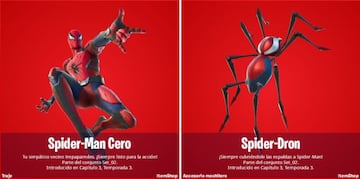Todos los objetos de Spider-Man Cero en Fortnite
