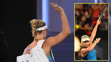 Angelique Kerber se despide del público y Coco Vandeweghe celebra la victoria.