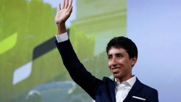 Egan Bernal en el desfile de la presentaci&oacute;n del Tour 2020&ordm;