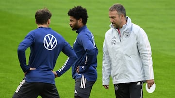 Flick en el entrenamiento de Alemania.