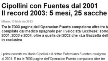 La Gazzetta: Mario Cipollini tuvo contacto con Fuentes entre 2001 y 2004