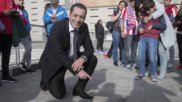 Futre, en el Wanda Metropolitano, antes de un partido del Atlético.