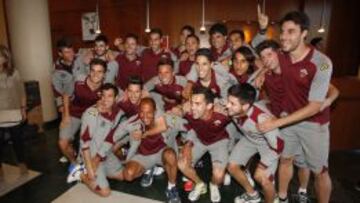 Los jugadores del Elche celebraron el ascensoen su hotel de concentraci&oacute;n en Almer&iacute;a.