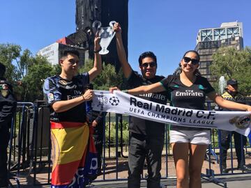 El Real Madrid se coronó campeón de Europa por decimotercera ocasión en su historia y sus fanáticos mexicanos celebraron en la réplica de la Cibeles ubicada en la Ciudad de México.