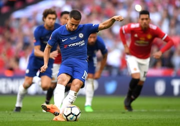 El penal anotado por el jugador belga fue el único tanto del partido con el que el conjunto Blue se impuso a los dirigidos por José Mourinho.