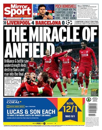 Media reacts to Liverpool's comeback over Barcelona