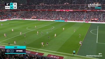 03-03-26. CAPTURA DE TELEVISIÓN DE LA ACCIÓN POR LA QUE SE ANULA EL PENALTI SEÑALADO A FAVOR DEL SPORTING ANTE EL LEGANÉS.