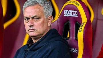 ROME, ITALY - APRIL 02: José Mourinho head coach of Roma looks on prior to kick-off in the Serie A match between AS Roma and UC Sampdoria at Stadio Olimpico on April 2, 2023 in Rome, Italy. (Photo by Simone Arveda/Getty Images)