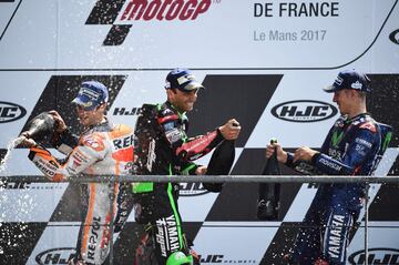 Maverick Viñales consiguió la victoria. Johann Zarco quedó segundo y Dani Pedrosa fue tercero.