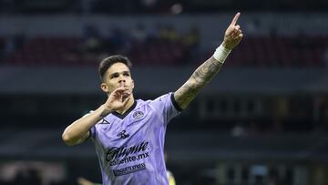  Luis Amarilla celebrate this goal 0-1 of Mazatlan during the 9th round match between America and Mazatlan FC as part of the Torneo Clausura 2024 Liga BBVA MX at Azteca Stadium on February 21, 2024 in Mexico City, Mexico.