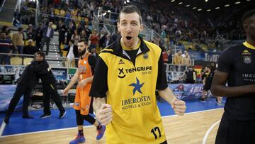 Fran V&aacute;zquez, jugador del Iberostar Tenerife, tras la victoria ante el Valencia Basket en los cuartos de final de la Copa.