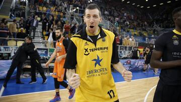 Fran Vázquez, jugador del Iberostar Tenerife, tras la victoria ante el Valencia Basket en los cuartos de final de la Copa.