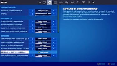 Fortnite: así es el nuevo sistema de espacios de objeto preferidos del inventario