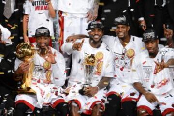 2013. Miami Heat-San Antonio Spurs. En su tercera final consecutiva con Miami volvió a conseguir el anillo y fue, una vez más, MVP de las Finales. Ganaron 4-3 a los Spurs.