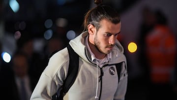 BARCELONA, SPAIN - FEBRUARY 06: Gareth Bale of Real Madrid CF arrives at the stadium prior to the Copa del Semi Final first leg match between Barcelona and Real Madrid at Nou Camp on February 06, 2019 in Barcelona, Spain. (Photo by Alex Caparros/Getty Im
