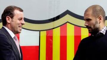 Guardiola y Rosell firmaron la renovación del técnico hasta 2012.