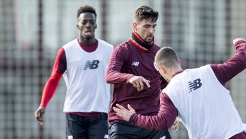 Kodro con Williams y Muniain hoy en Lezama.