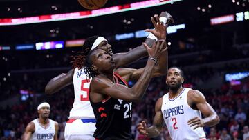 Chris Boucher, durante un partido de la NBA entre los Toronto Raptors y Los Ángeles Clippers