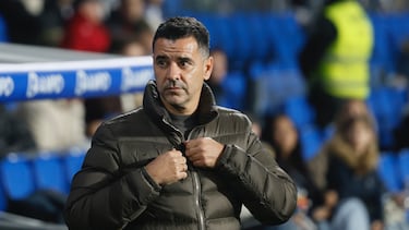 Míchel, durante un partido con el Girona.