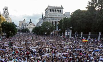 La Cibeles recibe a los campeones de la Champions