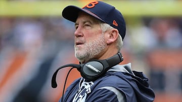 CHICAGO, IL - OCTOBER 22: Head coach John Fox of the Chicago Bears watches as his team takes on the Carolina Panthers at Soldier Field on October 22, 2017 in Chicago, Illinois. The Bears defeated the Panthers 17-3.   Jonathan Daniel/Getty Images/AFP
 == FOR NEWSPAPERS, INTERNET, TELCOS &amp; TELEVISION USE ONLY ==