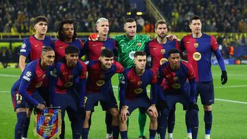 Alineación inicial del Barça ante el Dortmund.