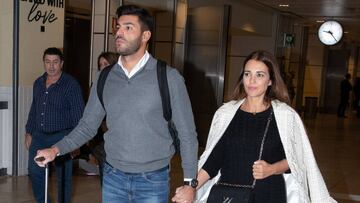 Actress Paula Echevarria and former soccer player Miguel Torres arrive in Madrid on Wednesday 30 October 2019.