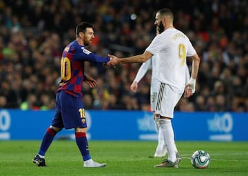 Barcelona's Lionel Messi and Real Madrid's Karim Benzema.