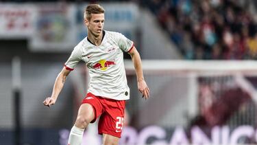 Dani Olmo, en un partido con el Leipzig.