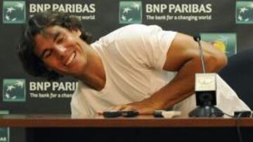 <b>DE VUELTA. </b>Nadal, en la rueda de prensa previa al torneo.