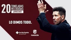 Simeone recaudó 20 toneladas de alimentos de forma solidaria