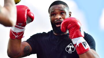 TAMPA, FLORIDA - DECEMBER 15: Tyron Woodley works out during a media workout at the Seminole Hard Rock Tampa pool prior to her December 18th fight against Jake Paul on December 15, 2021 in Tampa, Florida.   Julio Aguilar/Getty Images/AFP
 == FOR NEWSPAPER