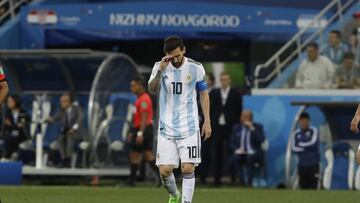 21/06/18 MUNDIAL RUSIA 2018
PARTIDO FASE DE GRUPOS GRUPO D
ARGENTINA - CROACIA
MESSI TRISTEZA