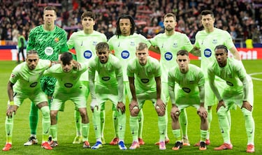 Once inicial el Barcelona. Wojciech Szczesny, Pau Cubarsí, Jules Koundé, Íñigo Martínez, Robert Lewandowski, Raphinha, Pedri, Lamine Yamal, Dani Olmo, Marc Casadó y Álex Balde.