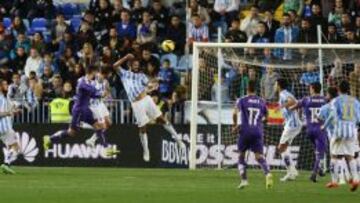 Álvaro González estableció el 0-1 en La Rosaleda, el curso pasado, en su único gol hasta la fecha como perico en la Liga.