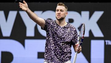 Jack Sock, durante un partido de dobles en el New York Open de 2020.