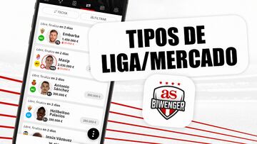 Tipos de ligas existentes en Biwenger en función del mercado