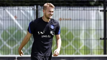 Matthijs de Ligt durante un entrenamiento con la selección neerlandesa.