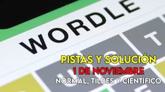 Wordle en español, científico y tildes para el reto de hoy 1 de noviembre: pistas y solución
