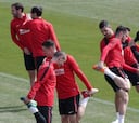 Gil Marin, en el entrenamiento del Atleti, se reunió con el Cholo