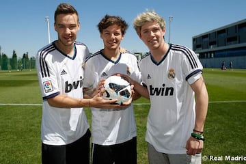 Los chicos de One Direction también han mostrado su apoyo al Real Madrid, aquí en una visita al Bernabeu. 