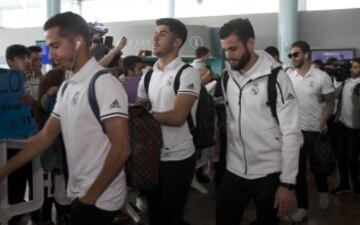 El Real Madrid, aclamado a su llegada a Vigo