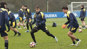 Barbero, en el entrenamiento del Deportivo.