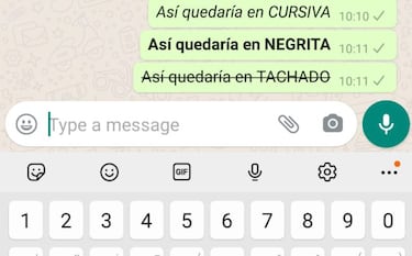 Cómo cambiar en WhatsApp el formato de texto; negrita, cursiva, tachado y monoespaciado